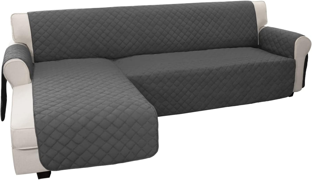 Easy-Going Reversible L-Shape Sectional Couch Cover, X-Large, Dark Gray