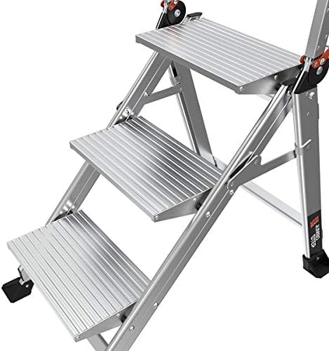 Little Giant Jumbo Step 3-Step Foldable 2.2 ft Aluminum Stool, 11903