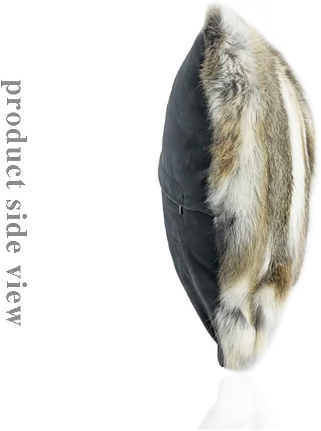 Genuine Natural Fur Throw Pillows Covers 18x18 Brown White