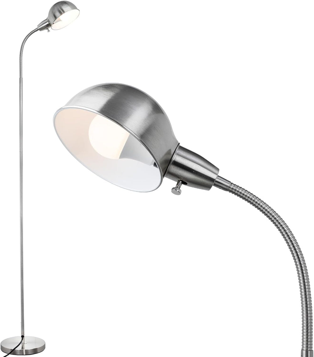 LALISU Modern Metal Reading Standing Floor Lamp with Rotatable Shade,Sliver