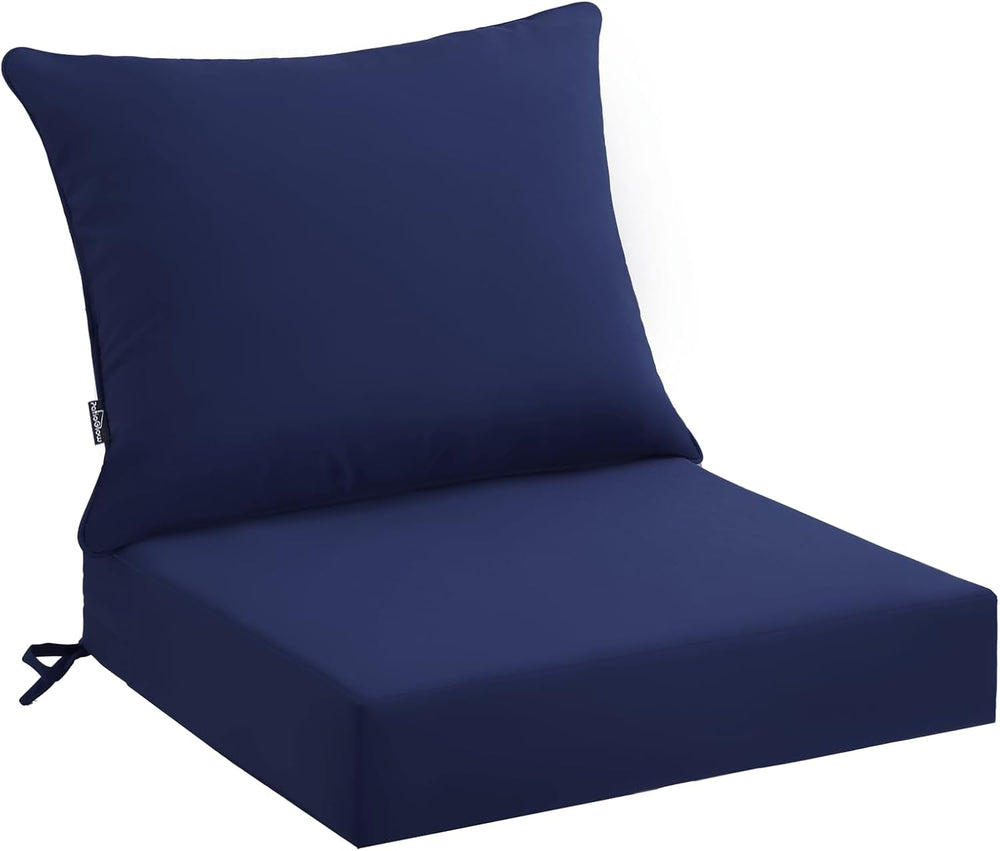 PatioGlow Outdoor Seat Cushion Set 22 x 22 x 4 Inch, Waterproof & Fade Re...