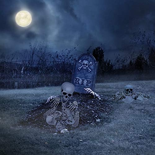 MOKRY PARTY Bag of Bones Halloween Life Size Skeleton Skull for Decoration an...