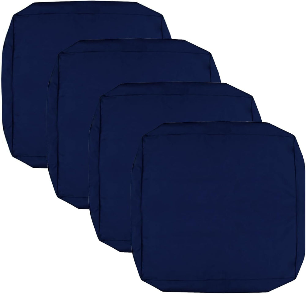 FLYMEI Patio Cushion Covers 20x20x2, Navy Blue, 4 Packs