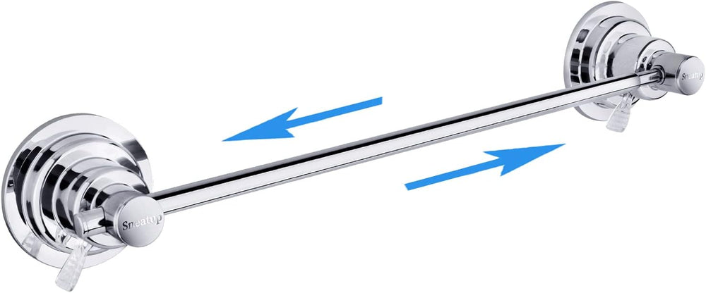 Sneatup Suction Cup Extendable 17-29" Stainless Steel Towel Bar (Chrome ...