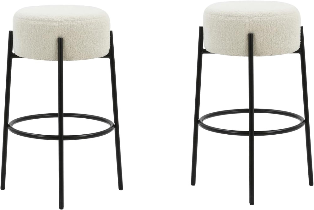 Nathan James Isaac 29" Modern Backless Bar Stool with Round Soft Padded ...
