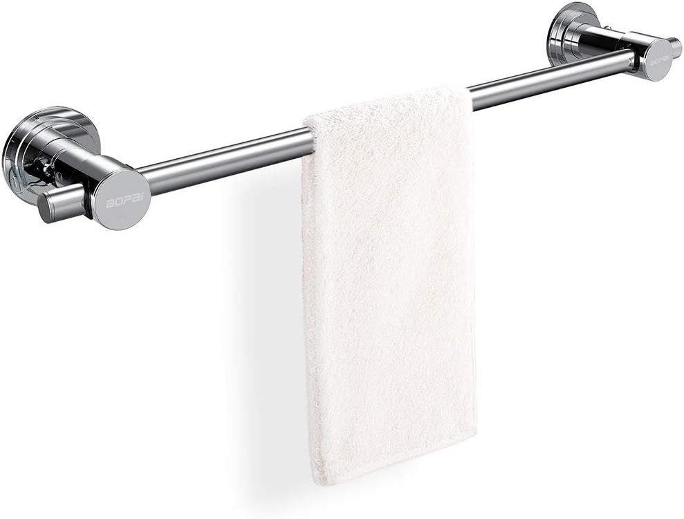 BOPai 24 inch Suction Cup Towel Bar, Chrome