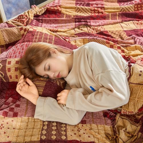 amorus Boho Throw Blanket, Sofa Blankets for Couch (M,60 * 75inch)