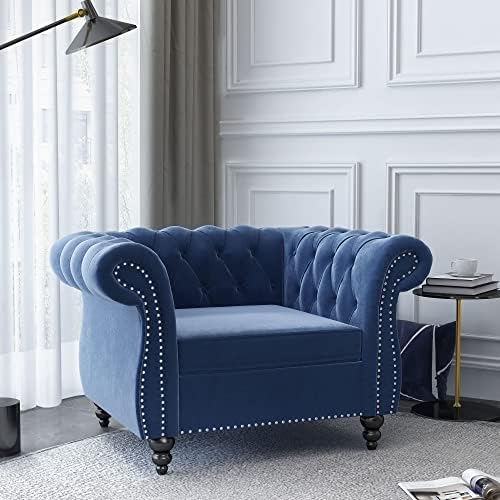 AVZEAR 2-Piece Living Room Sectional Sofa Set, Upholstered Sofa Blue Couch Mo...