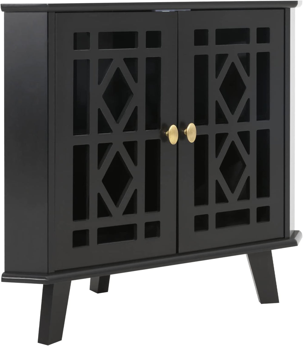 Corner Storage Cabinet with Doors, 32'' Corner Table for Small Space,...