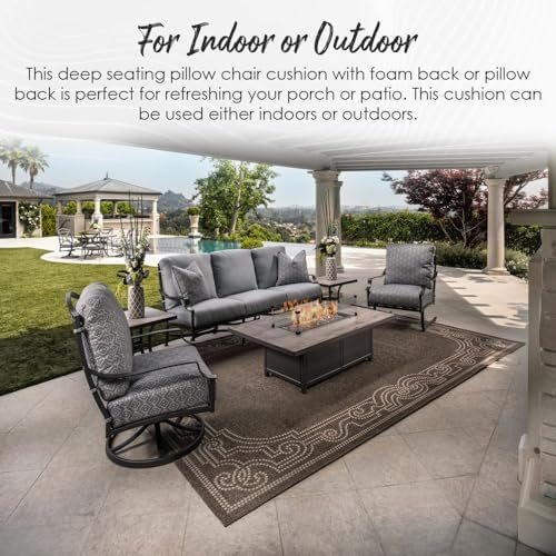 RSH DECOR: Deep Seating Chair Cushion Set | 24” x 24” x 4" Seat | All-We...