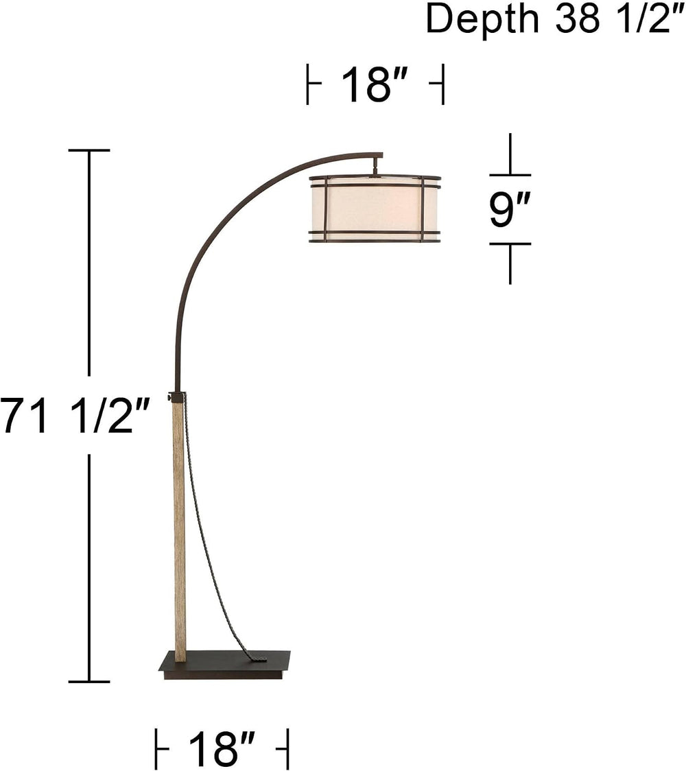 Gentry 71 1/2" Tall Bronze 2-Light Downbridge Arc Floor Lamp