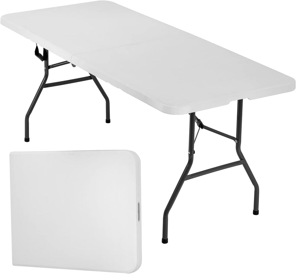 FDW | 6FT Folding Table | White | Portable Plastic Table