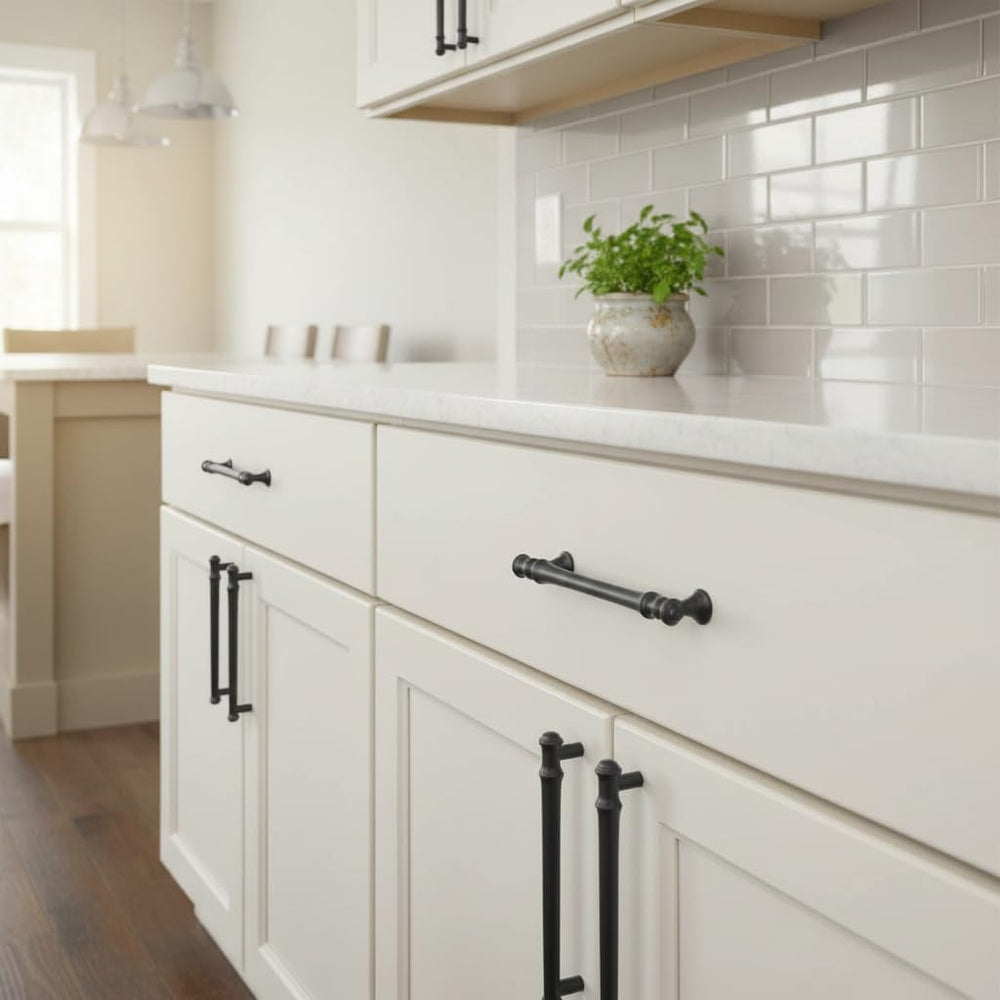 Alzassbg 10" Matte Black Cabinet Pulls and Handles 10 Pack, AL3085MB