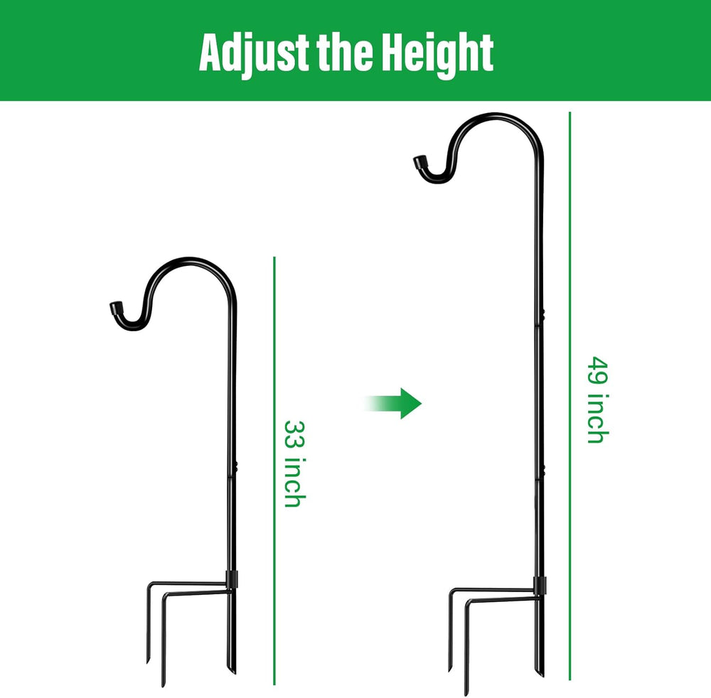 GOFORWILD 4 Pack 49 Inch Shepherd Hooks for Bird Feeder Outdoor