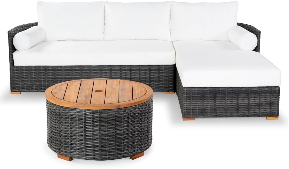 SAFAVIEH Couture Collection Anguilla Dark Grey Faux Wicker Indoor/Outdoor Sto...
