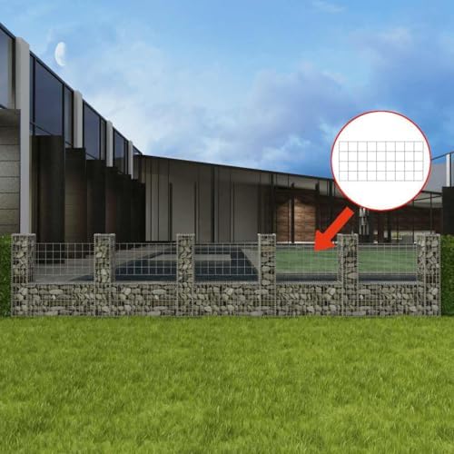 vidaXL Gabion Basket U-Shape Steel 224.4"x7.9"x39.4" Patio Wal...