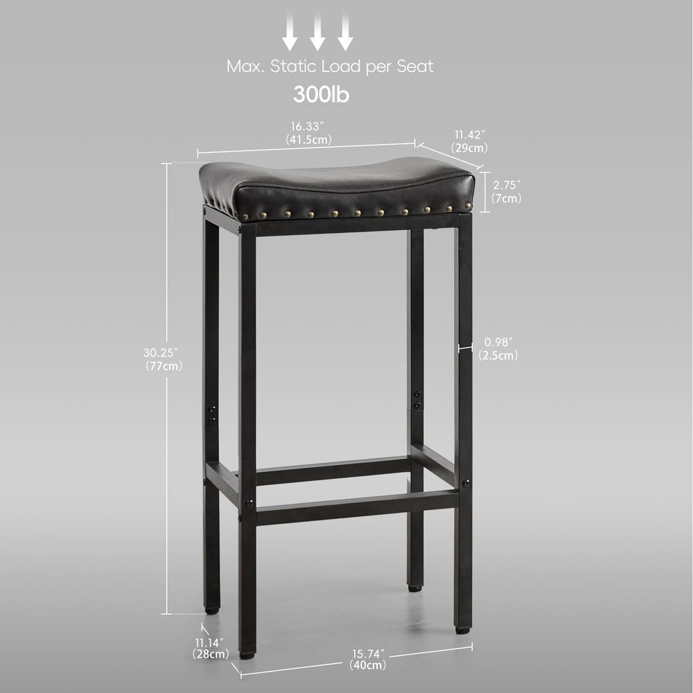 Forteek 30'' Bar Stools Set of 2, Counter Height Barstools with Nailhead