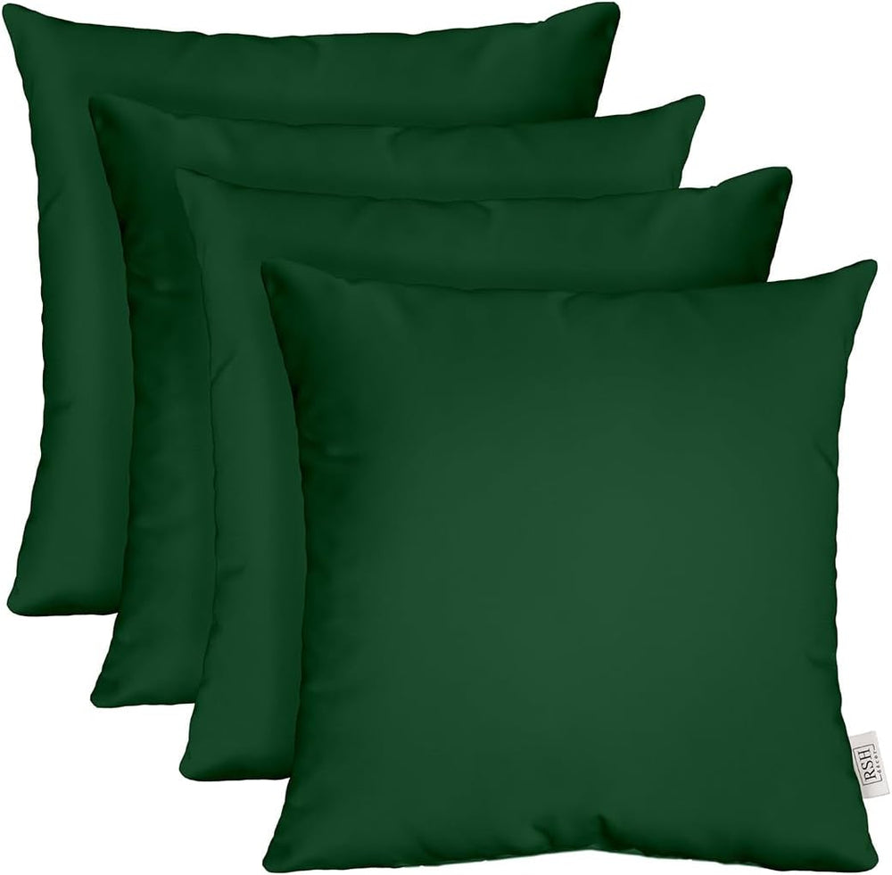 Square Throw Pillows Set of 4, 17” x 17”, All-Weather Spun Fabric, Water and ...