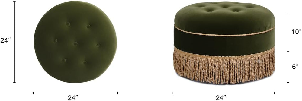 Jennifer Taylor Home Yolanda 24" Round Upholstered Accent Ottoman, Medium