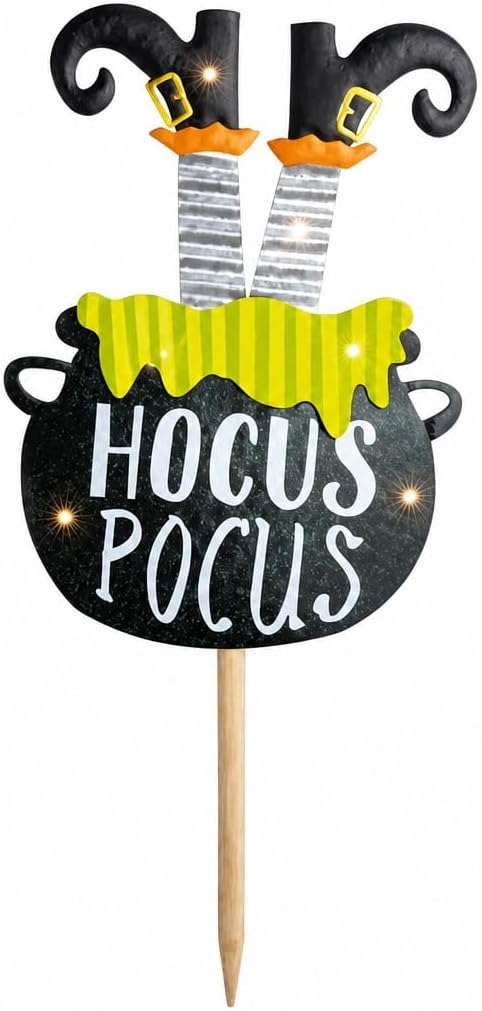 Mud Pie Witch Halloween Yard Stake, Outdoor Witch Decor
