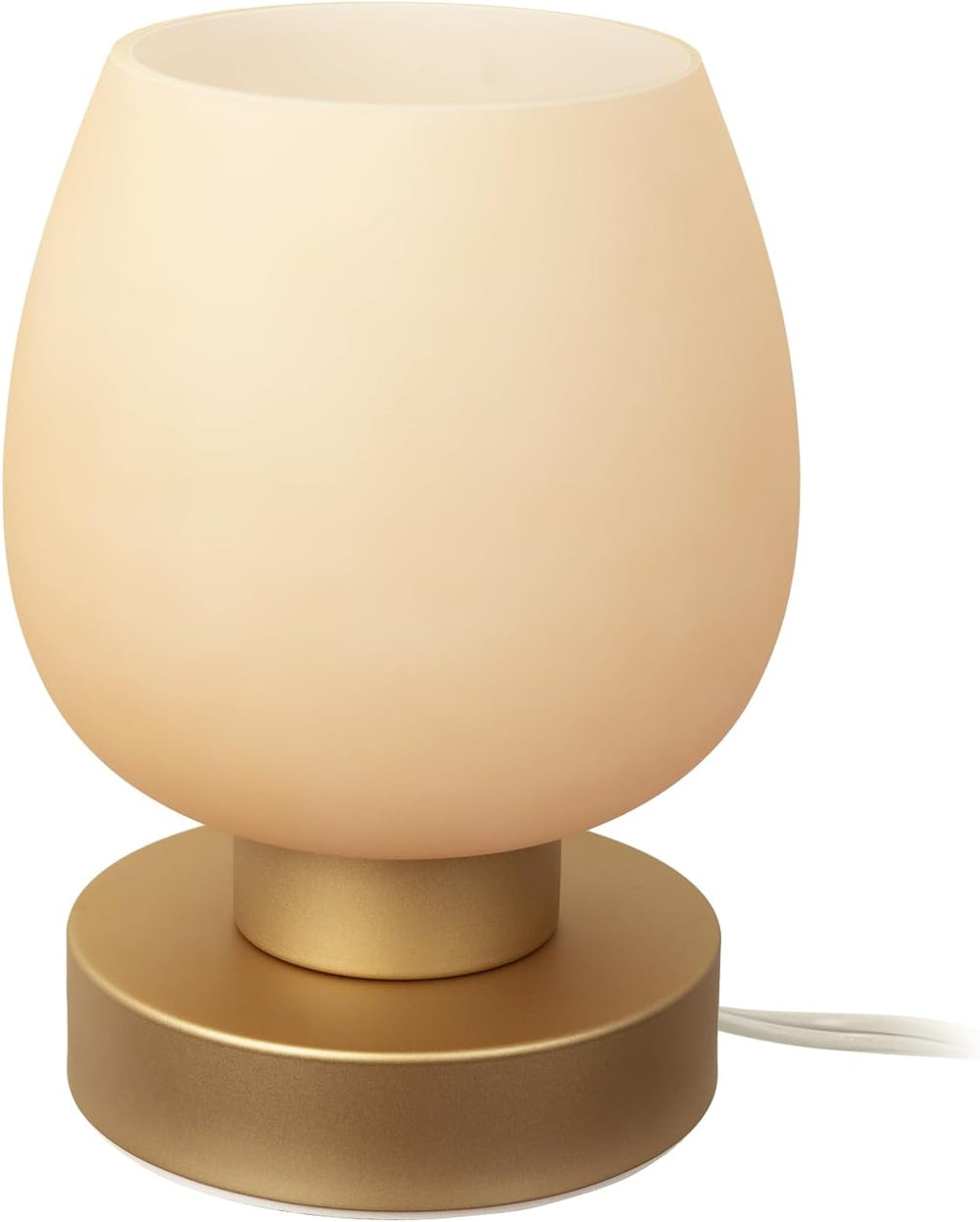 Touch Bedside Table Lamp - Desert Titanium Color Glass Lamp Shade, Warm LED B...