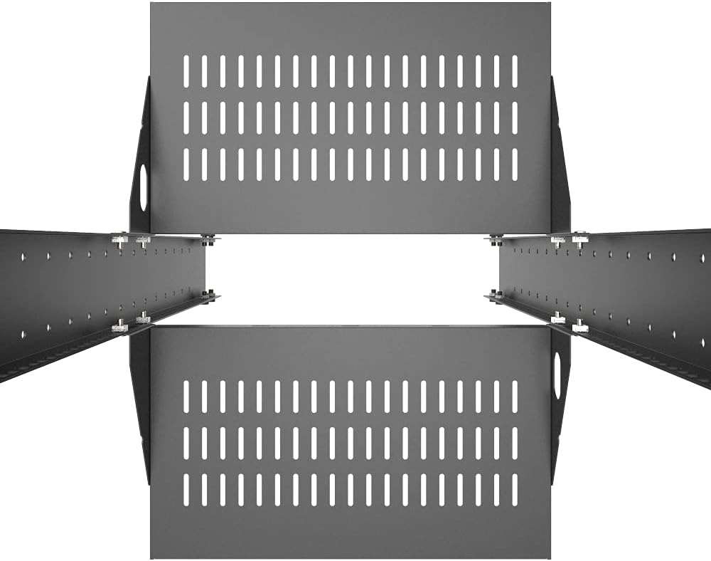 2U Cantilever Server Rack Shelf 2 Piece Set Center Weighted