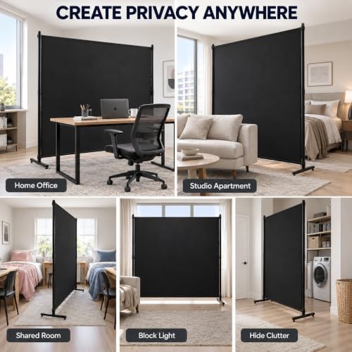 Room Divider, 72x72Inch Large Single Panel Privacy Screen with Thickened Fabr...
