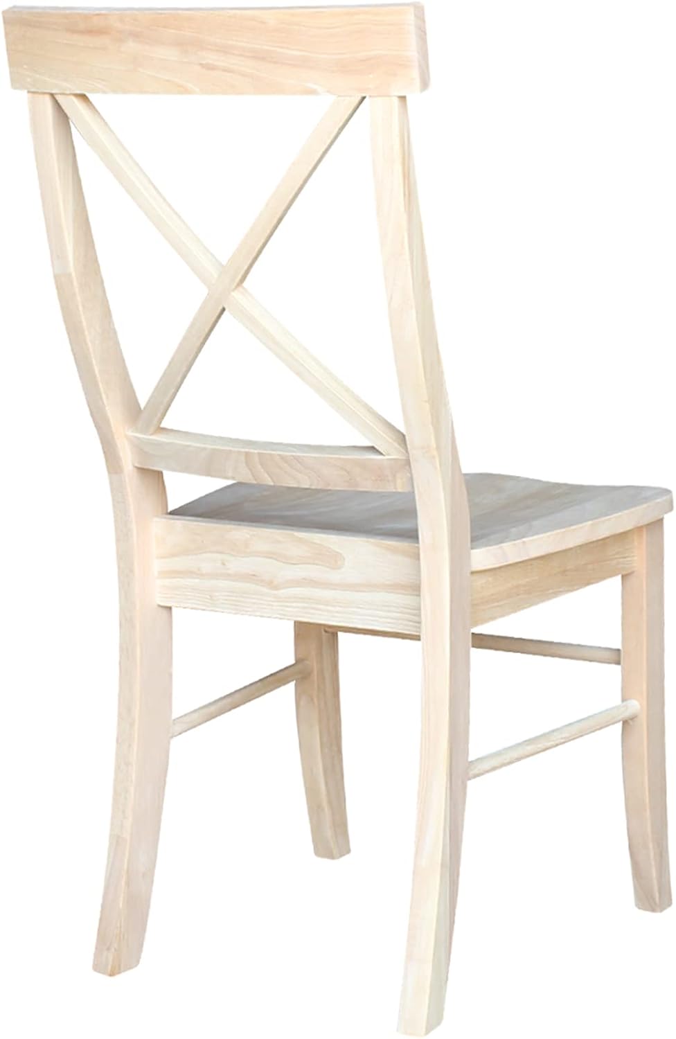 IC International Concepts Set of 2 X-Back Solid Wood Chairs, Unfinished