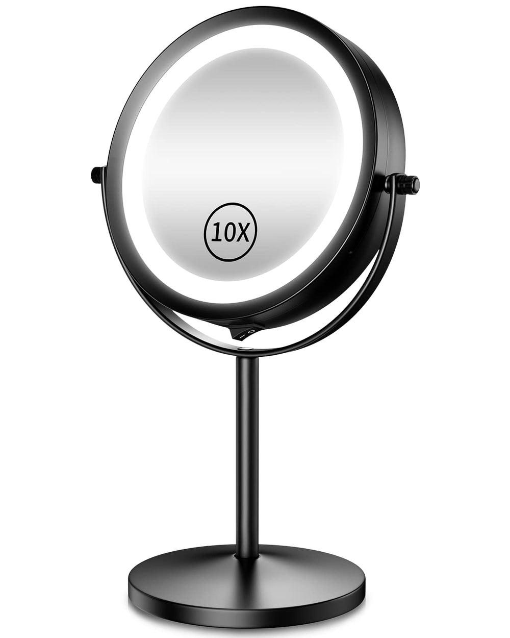 10X Magnifying LED Makeup Mirror, 7" Double Sided Standing Mirror for Desk