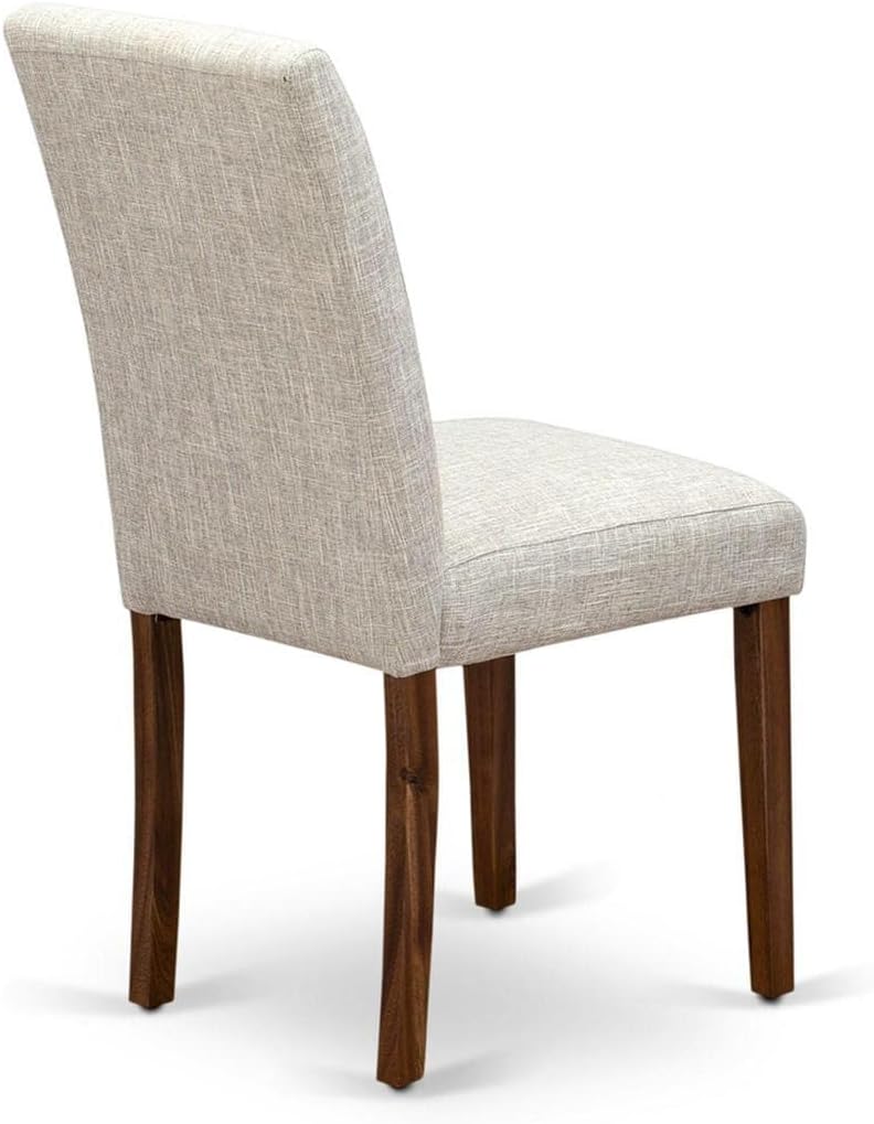 East West Furniture ABPNT35 Abbott Classic Parson Chairs - Doeskin Linen Fabr...