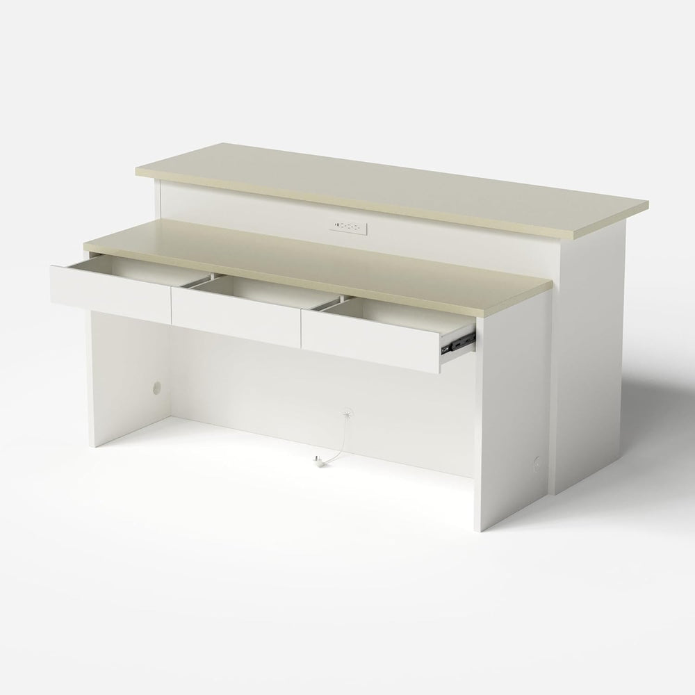 Homsee 78.7" Large Kitchen Island with Storage and Seating, White