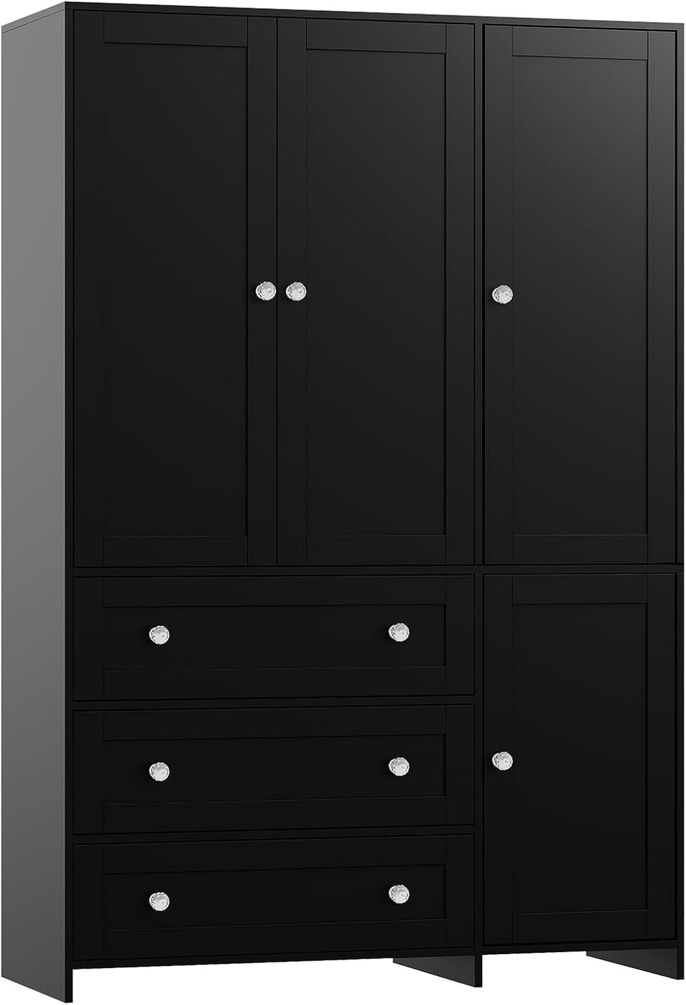 VOWNER 71" H Armoire Wardrobe Closet with 3 Drawers and Mirror