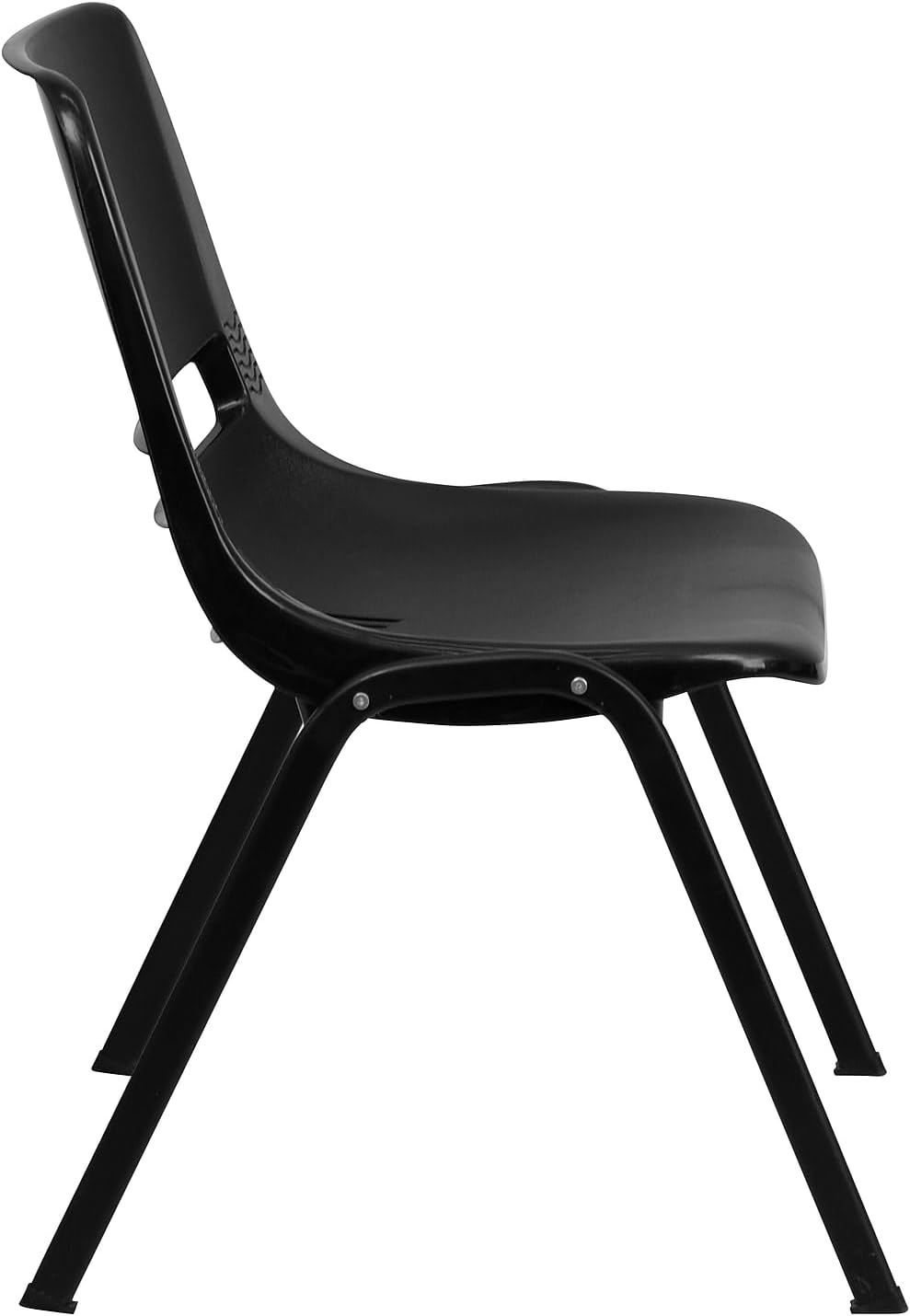 Flash Furniture HERCULES Series 880 lb. Capacity Black Ergonomic Shell Stack ...