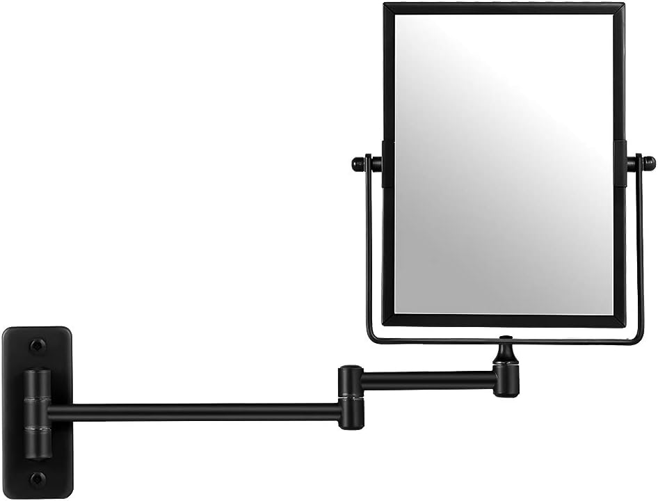 QiMH 3X Magnified Wall Mounted Mirror, Rectangular 8x6 Inch with Extendable A...