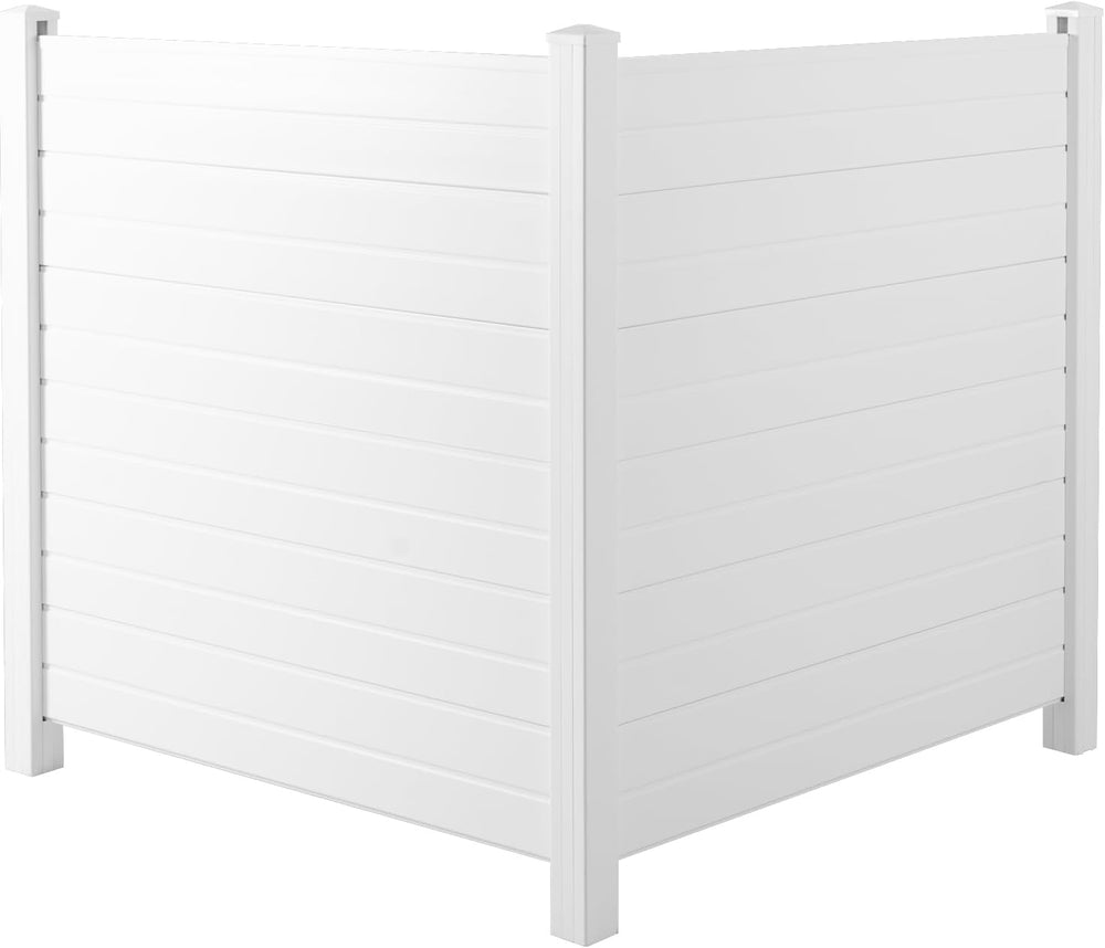 2Pc 50x50 Inch Air Conditioner Fence Trash Can Fence, Vinyl Pool Equipment En...