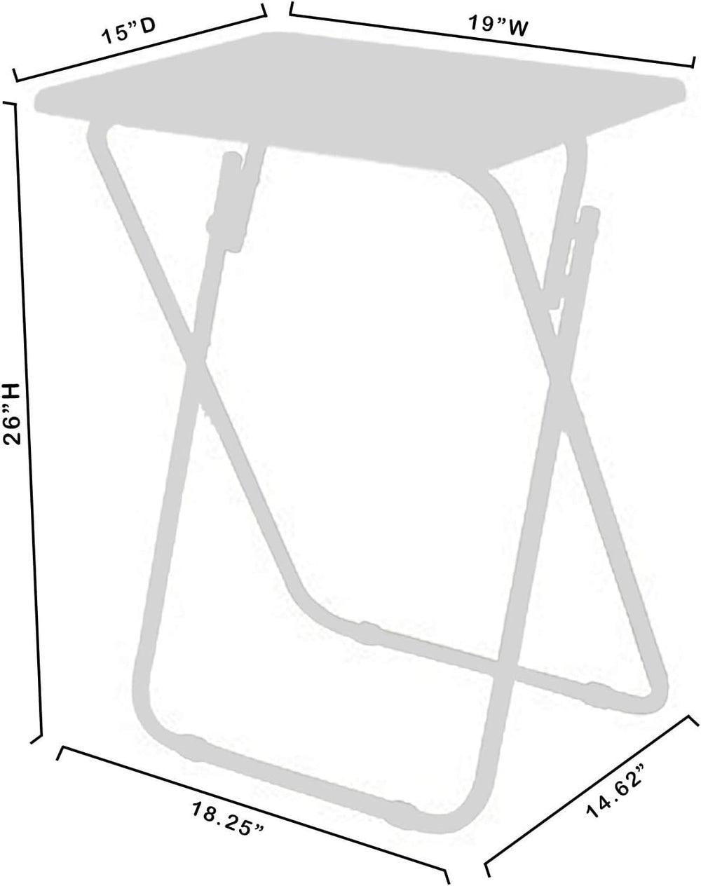 eHemco Folding TV Tray Tables, Coffee, Set of 2