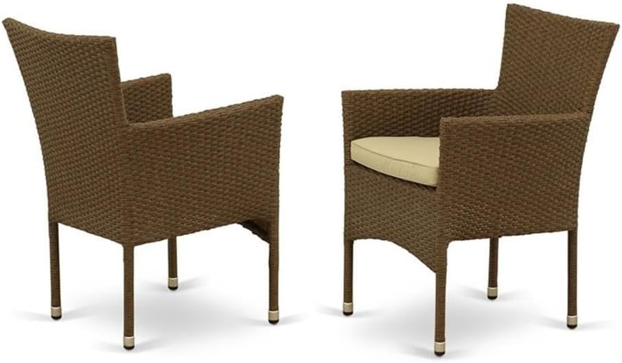East West Furniture OSBK7-02A 7 Piece Outdoor Wicker Patio Furniture Sets Con...