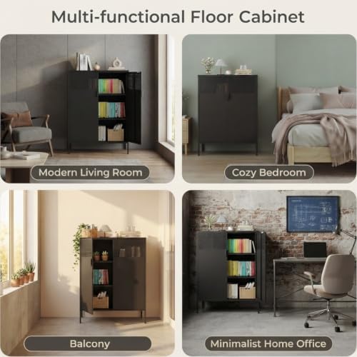 47" Metal Locker Storage Cabinet Small Buffet Sideboard Cabinets