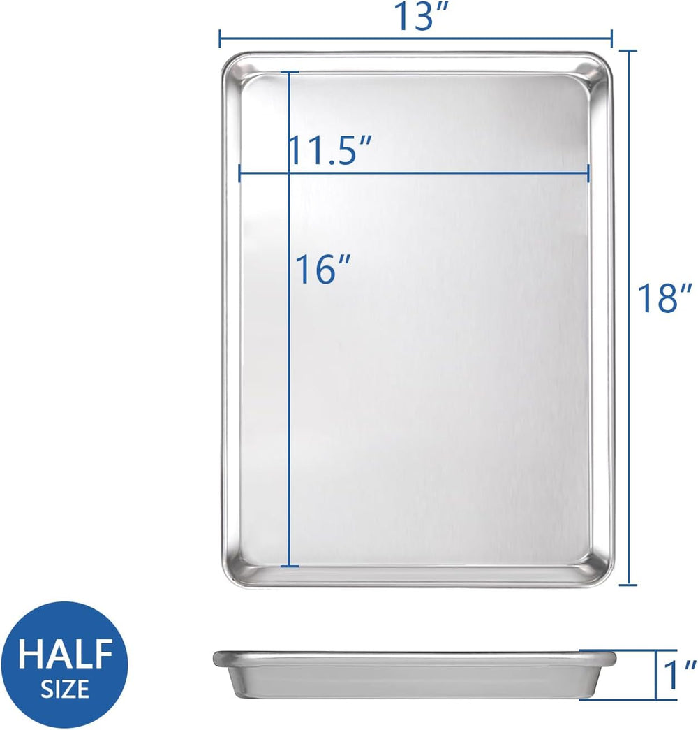 HARDURA Aluminum Baking Sheet Pan 18"L X 13"W X 1"H, 12Packs