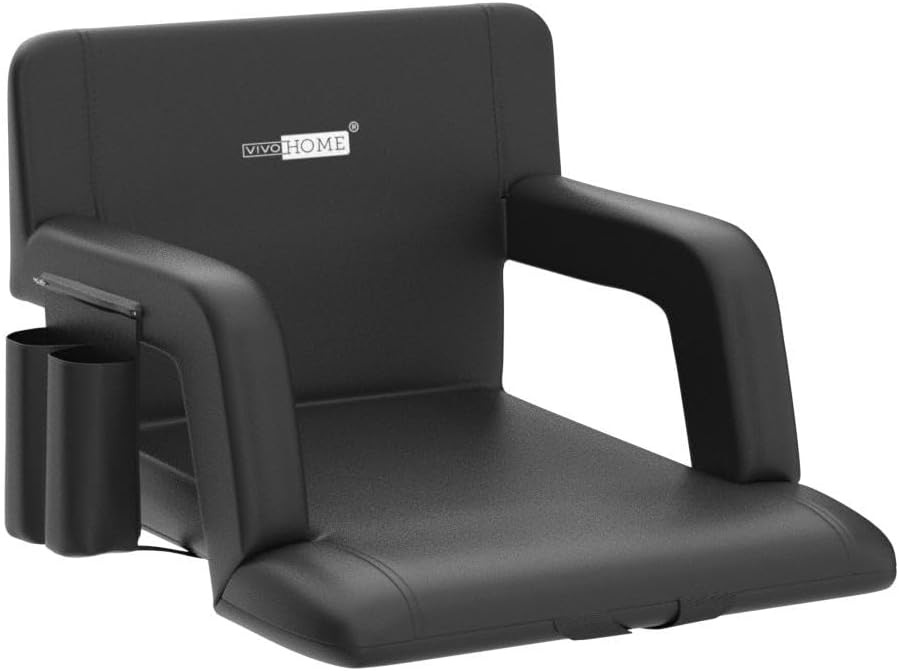 VIVOHOME Reclining Stadium Seats with Back Support and Cushion, 2 Pack Portab...