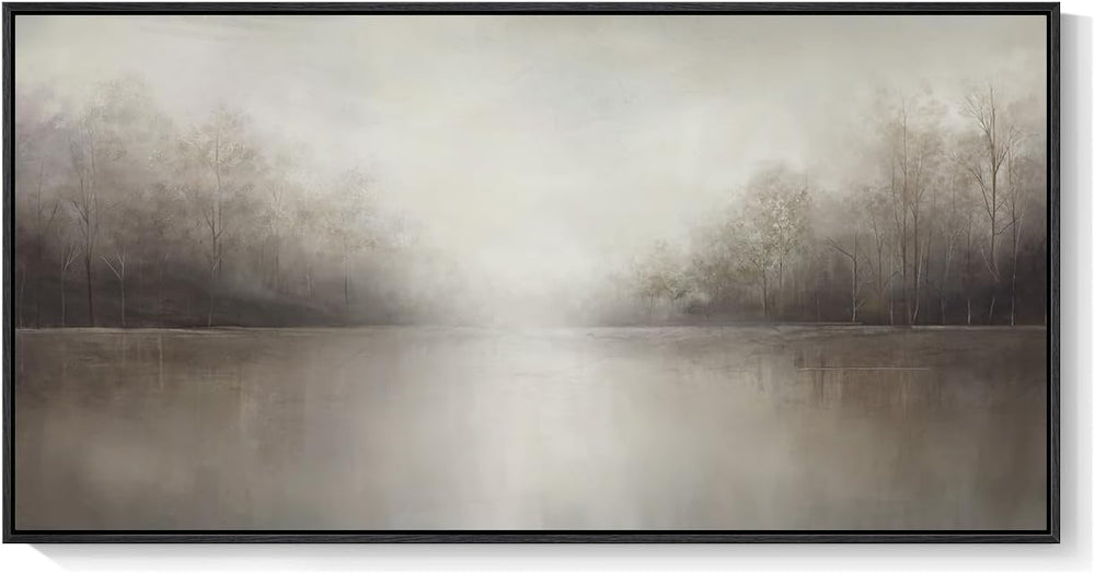 Extra Large Framed Abstract Landscape Wall Art for Living Room, 60x30 Inch