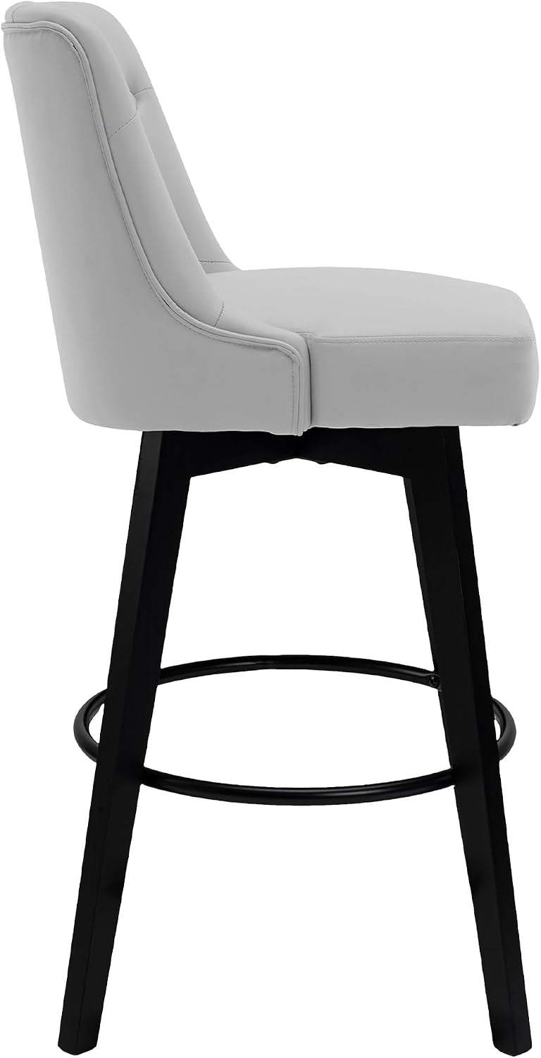 MINCETA 30 inch Bar Stools Set of 2, Counter Height Bar Stools, Light Gray