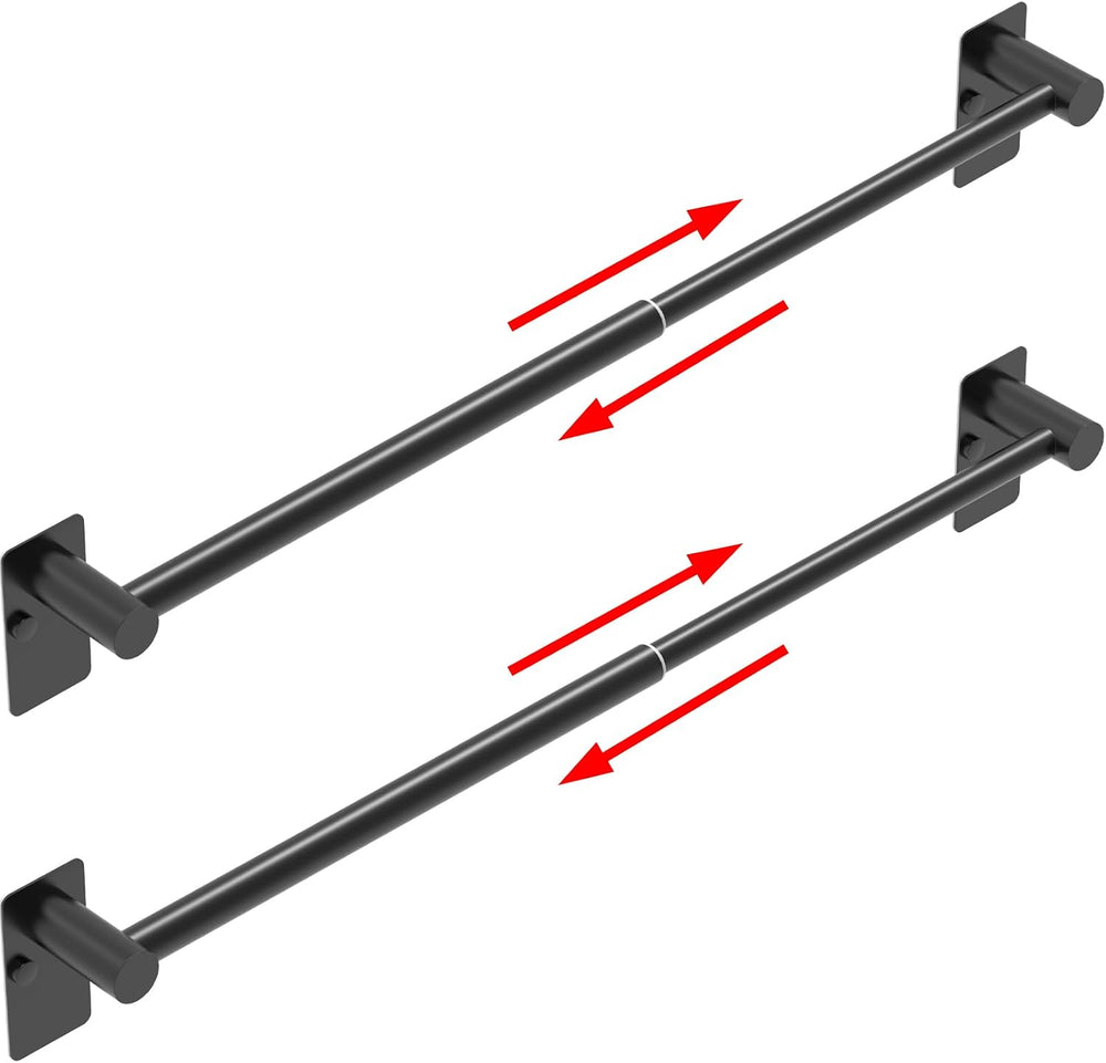 Towel Bar, Adhesive or Drill Wall Mount, Matte Black, 2 Pack