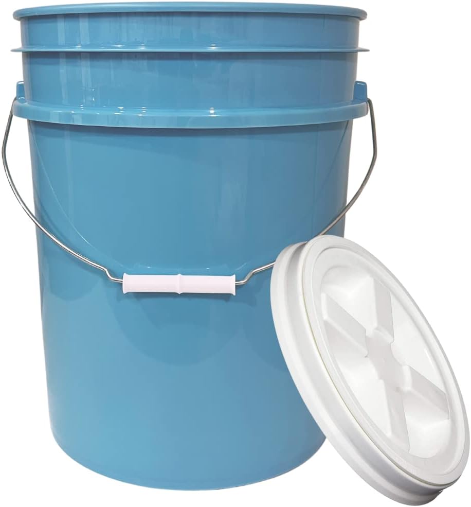 House Naturals 5 Gallon Food Grade BPA Free Bucket Pail with Air Tight Double...