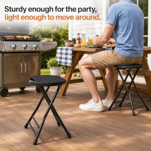 COOZMENT Folding Stool with Handle, Folding Chair,Folding Bar Stool with Non-...