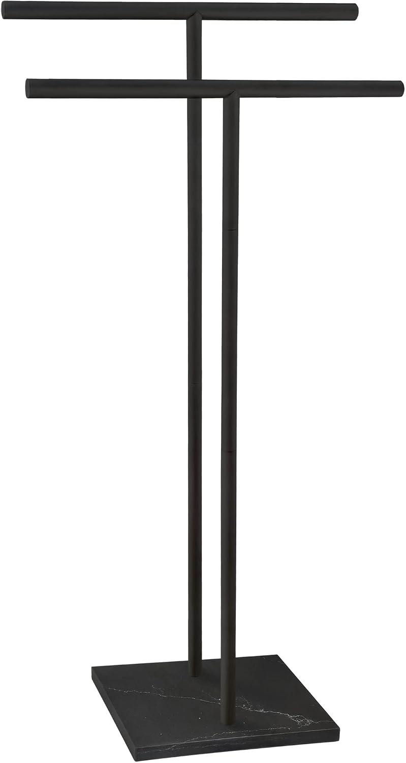 40 Inch Freestanding Towel Rack for Bathroom Floor Double-T Shape Bath Sheet ...