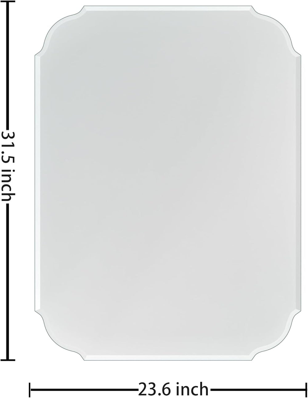Silver Wall Mirror-Beveled Edge Frameless Mirror for Bathroom, Vanity, Bedroo...