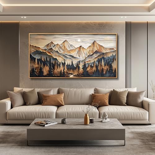 Wood Farmed Canvas Wall Art For Living Room Large Wall Decor For Office Bedro...