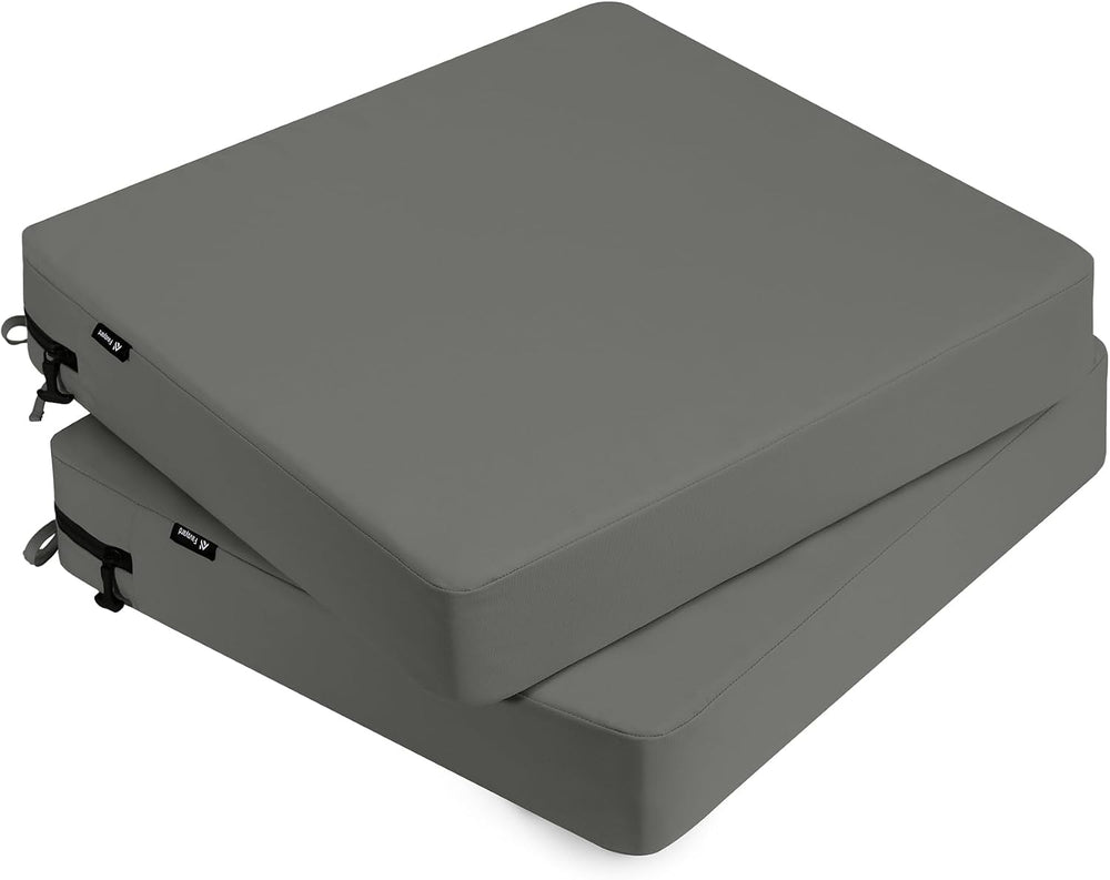 Favoyard 2-Pack Waterproof Outdoor Seat Cushions, 19" x 19", Dark Gray
