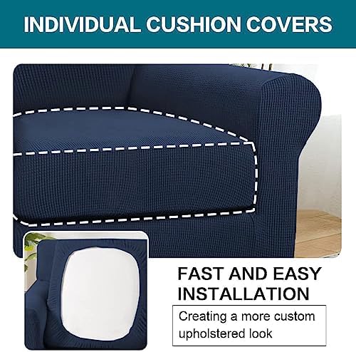 Turquoize 2 Piece Chair Covers Chair Slipcovers for Living Room Armchair Couc...
